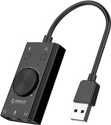 ΚΑΡΤΑ ΗΧΟΥ SC2 USB 3X 3.5MM, VOLUME CONTROL - ΜΑΥΡΟ ORICO