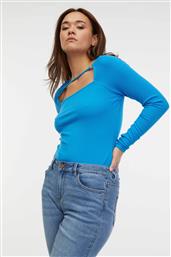 ΓΥΝΑΙΚΕΙΑ ΜΠΛΟΥΖΑ ΜΕ CUT OUT ΣΤΟ ΣΤΗΘΟΣ SLIM FIT - 1000141-X18-4330 ΜΠΛΕ ΑΝΟΙΧΤΟ ORSAY