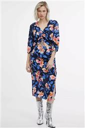 ΓΥΝΑΙΚΕΙΑ MIDI ΦΟΥΣΤΑ ΜΕ ALL-OVER FLORAL PRINT ΚΑΙ ΣΟΥΡΑ ΜΠΡΟΣΤΑ - 1000402-X18-3937 ΣΚΟΥΡΟ ΜΠΛΕ ORSAY