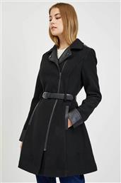 ΓΥΝΑΙΚΕΙΟ ΠΑΛΤΟ ΜΕ FAUX LEATHER ΛΕΠΤΟΜΕΡΕΙΕΣ - 830278 -X66-6666 ΜΑΥΡΟ ORSAY
