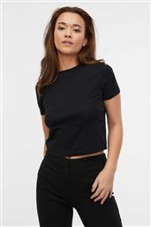 ΓΥΝΑΙΚΕΙΟ ΒΑΜΒΑΚΕΡΟ ΜΟΝΟΧΡΩΜΟ T-SHIRT CROPPED - 1000134-X66-6666 ΜΑΥΡΟ ORSAY