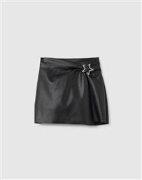 FAKE LEATHER SKORT W/APP OVS