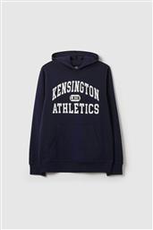 OVS ΠΑΙΔΙΚΗ ΜΠΛΟΥΖΑ ΦΟΥΤΕΡ ΜΕ ΚΟΥΚΟΥΛΑ ΚΑΙ KENSINGTON ATHLETICS LETTERING REGULAR FIT - 002194932 ΜΠΛΕ ΣΚΟΥΡΟ OVS KIDS