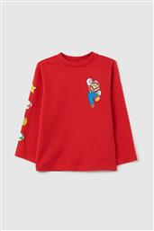 OVS ΠΑΙΔΙΚΗ ΜΠΛΟΥΖΑ ΦΟΥΤΕΡ ΜΕ SUPER MARIO PRINT REGULAR FIT - 002397572 ΚΟΚΚΙΝΟ OVS KIDS