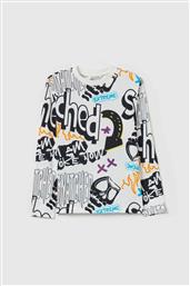 OVS ΠΑΙΔΙΚΗ ΜΠΛΟΥΖΑ ΜΕ ALL-OVER PRINT ΚΑΙ GRAFFITI-STYLE LETTERING REGULAR FIT - 002104379 ΛΕΥΚΟ OVS KIDS