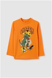 OVS ΠΑΙΔΙΚΗ ΜΠΛΟΥΖΑ ΜΕ DINOSAUR ON SKATEBOARD PRINT REGULAR FIT - 002105657 ΠΟΡΤΟΚΑΛΙ OVS KIDS