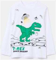 OVS ΠΑΙΔΙΚΗ ΜΠΛΟΥΖΑ ΜΕ DINOSAUR PRINT REGULAR FIT - 002092379 ΛΕΥΚΟ OVS KIDS