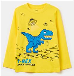 OVS ΠΑΙΔΙΚΗ ΜΠΛΟΥΖΑ ΜΕ DINOSAUR PRINT REGULAR FIT - 002092386 ΚΙΤΡΙΝΟ OVS KIDS