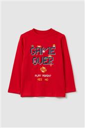 OVS ΠΑΙΔΙΚΗ ΜΠΛΟΥΖΑ ΜΕ GAMING MOTIF LETTERING PRINT REGULAR FIT - 002092414 ΚΟΚΚΙΝΟ OVS KIDS