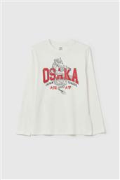 OVS ΠΑΙΔΙΚΗ ΜΠΛΟΥΖΑ ΜΕ LETTERING ΚΑΙ PRINT REGULAR FIT - 002099723 ΛΕΥΚΟ OVS KIDS