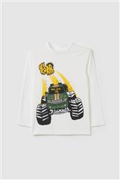 OVS ΠΑΙΔΙΚΗ ΜΠΛΟΥΖΑ ΜΕ MONSTER TRUNK PRINT REGULAR FIT - 002105719 ΛΕΥΚΟ OVS KIDS