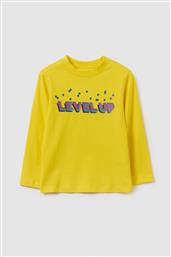 OVS ΠΑΙΔΙΚΗ ΜΠΛΟΥΖΑ ΜΕ PIXEL-STYLE LETTERING PRINT REGULAR FIT - 002092400 ΚΙΤΡΙΝΟ OVS KIDS