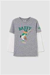 OVS ΠΑΙΔΙΚΗ ΜΑΚΡΥΜΑΝΙΚΗ ΜΠΛΟΥΖΑ ΜΕ DAFFY DUCK PRINT REGULAR FIT - 002114417 ΓΚΡΙ OVS KIDS