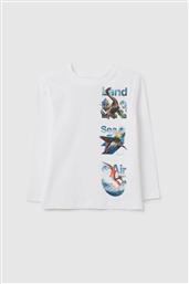 OVS ΠΑΙΔΙΚΗ ΜΑΚΡΥΜΑΝΙΚΗ ΜΠΛΟΥΖΑ ΜΕ JURASSIC WORLD PRINT REGULAR FIT - 002401225 ΛΕΥΚΟ OVS KIDS