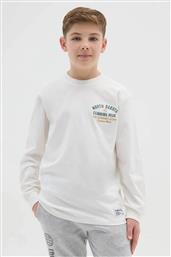 OVS ΠΑΙΔΙΚΗ ΜΑΚΡΥΜΑΝΙΚΗ ΜΠΛΟΥΖΑ ΜΕ LETTERING PRINT REGULAR FIT - 002485320 ΛΕΥΚΟ OVS KIDS