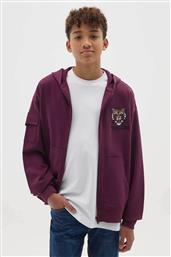 OVS ΠΑΙΔΙΚΗ ΖΑΚΕΤΑ ΦΟΥΤΕΡ ΜΕ ΚΟΥΚΟΥΛΑ ΚΑΙ PRINT REGULAR FIT - 002459373 ΜΟΒ OVS KIDS