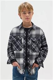 OVS ΠΑΙΔΙΚΟ ΠΟΥΚΑΜΙΣΟ FLANNEL ΜΕ ΚΑΡΟ ΣΧΕΔΙΟ LOOSE FIT - 002454305 ΜΑΥΡΟ OVS KIDS