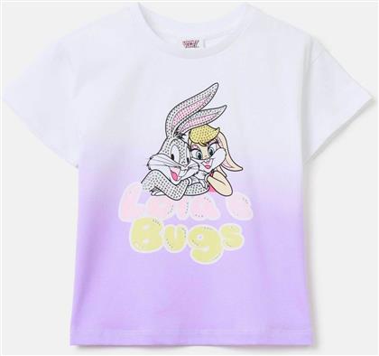 OVS ΠΑΙΔΙΚΟ T-SHIRT ΜΕ PRINT '' BUGS BUNNY AND LOLA'', ΣΤΡΑΣΑΚΙΑ ΚΑΙ DIP-DYE ΣΧΕΔΙΟ - 002074067 ΛΕΥΚΟ OVS KIDS