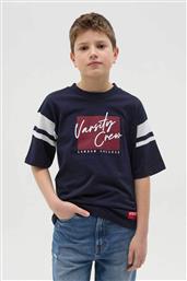 OVS ΠΑΙΔΙΚΟ T-SHIRT ΜΕ VARSITY CREW LETTERING OVERSIZED FIT - 002194957 ΜΠΛΕ ΣΚΟΥΡΟ OVS KIDS