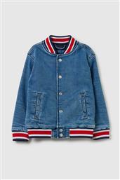 OVS ΠΑΙΔΙΚΟ ΒΑΒΜΑΚΕΡΟ DENIM JACKET ΜΕ ΚΛΙΠΣ ΚΑΙ CONTRAST ΡΙΓΕ RIBBED ΤΕΛΕΙΩΜΑ - 002072789 OVS KIDS