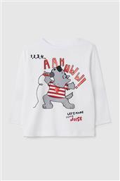 OVS ΒΡΕΦΙΚΗ ΜΠΛΟΥΖΑ ΜΑΚΡΥΜΑΝΙΚΗ ΜΕ PRINT REGULAR FIT - 002458641 ΛΕΥΚΟ OVS KIDS