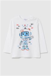 OVS ΒΡΕΦΙΚΗ ΜΠΛΟΥΖΑ ΜΑΚΡΥΜΑΝΙΚΗ ΜΕ PRINT REGULAR FIT - 002475338 ΛΕΥΚΟ OVS KIDS