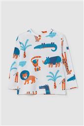 OVS ΒΡΕΦΙΚΗ ΜΠΛΟΥΖΑ ΜΕ ALL-OVER ANIMALS PRINT REGULAR FIT - 002114186 ΛΕΥΚΟ OVS KIDS