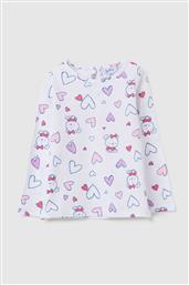 OVS ΒΡΕΦΙΚΗ ΜΑΚΡΥΜΑΝΙΚΗ ΜΠΛΟΥΖΑ ΜΕ HEART & BEAR PRINT REGULAR FIT - 002417909 ΛΕΥΚΟ OVS KIDS