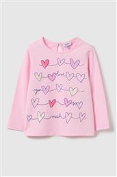 OVS ΒΡΕΦΙΚΗ ΜΑΚΡΥΜΑΝΙΚΗ ΜΠΛΟΥΖΑ ΜΕ HEARTS PRINT REGULAR FIT - 002444959 ΡΟΖ OVS KIDS