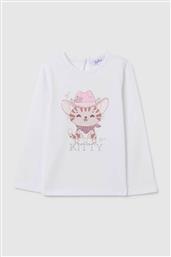 OVS ΒΡΕΦΙΚΗ ΜΑΚΡΥΜΑΝΙΚΗ ΜΠΛΟΥΖΑ ΜΕ KITTY PRINT REGULAR FIT - 002396159 ΛΕΥΚΟ OVS KIDS