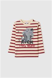 OVS ΒΡΕΦΙΚΗ ΜΑΚΡΥΜΑΝΙΚΗ ΜΠΛΟΥΖΑ ΜΕ ΡΙΓΕ ΣΧΕΔΙΟ ΚΑΙ PRINT REGULAR FIT - 002458609 ΜΠΕΖ OVS KIDS