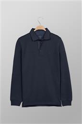 ΑΝΔΡΙΚΗ ΜΠΛΟΥΖΑ ΠΟΛΟ ΜΟΝΟΧΡΩΜΗ ΜΕ ΚΕΝΤΗΜΕΝΟ ΛΟΓΟΤΥΠΟ REGULAR FIT - P213-PY50.01 ΜΠΛΕ ΣΚΟΥΡΟ OXFORD COMPANY