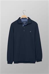 ΑΝΔΡΙΚΗ ΜΠΛΟΥΖΑ ΠΟΛΟ ΠΙΚΕ ΜΟΝΟΧΡΩΜΗ ΜΕ CONTRAST ΛΟΓΟΤΥΠΟ REGULAR FIT - P617-PY50.17 ΜΠΛΕ ΣΚΟΥΡΟ OXFORD COMPANY