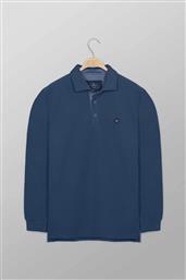 ΑΝΔΡΙΚΗ ΜΠΛΟΥΖΑ ΠΟΛΟ ΠΙΚΕ ΜΟΝΟΧΡΩΜΗ ΜΕ CONTRAST ΛΟΓΟΤΥΠΟ REGULAR FIT - P617-PY50.29 ΜΠΛΕ OXFORD COMPANY