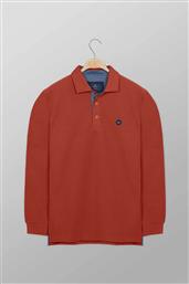 ΑΝΔΡΙΚΗ ΜΠΛΟΥΖΑ ΠΟΛΟ ΠΙΚΕ ΜΟΝΟΧΡΩΜΗ ΜΕ CONTRAST ΛΟΓΟΤΥΠΟ REGULAR FIT - P617-PY50.32 ΠΟΡΤΟΚΑΛΙ OXFORD COMPANY