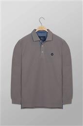 ΑΝΔΡΙΚΗ ΜΠΛΟΥΖΑ ΠΟΛΟ ΠΙΚΕ ΜΟΝΟΧΡΩΜΗ ΜΕ CONTRAST ΛΟΓΟΤΥΠΟ REGULAR FIT - P617-PY50.34 ΓΚΡΙ OXFORD COMPANY