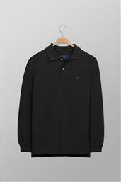 ΑΝΔΡΙΚΗ ΜΠΛΟΥΖΑ ΠΟΛΟ ΠΙΚΕ ΜΟΝΟΧΡΩΜΗ ΜΕ ΚΕΝΤΗΜΕΝΟ ΛΟΓΟΤΥΠΟ REGULAR FIT - P217-PU50.18 ΜΑΥΡΟ OXFORD COMPANY