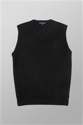 ΑΝΔΡΙΚΗ ΜΑΛΛΙΝΗ ΑΜΑΝΙΚΗ ΜΠΛΟΥΖΑ ΜΟΝΟΧΡΩΜΗ ΜΕ V ΚΑΙ ΚΕΝΤΗΜΕΝΟ ΛΟΓΟΤΥΠΟ REGULAR FIT - X507-VU40.04 ΜΑΥΡΟ OXFORD COMPANY