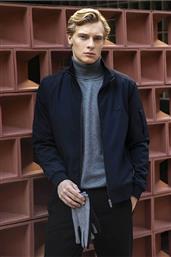 ΑΝΔΡΙΚΟ BOMBER ΜΠΟΥΦΑΝ ΜΕ LOGO PATCH SLIM FIT - F214-JY60.01 ΜΠΛΕ ΣΚΟΥΡΟ OXFORD COMPANY