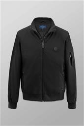 ΑΝΔΡΙΚΟ BOMBER ΜΠΟΥΦΑΝ ΜΕ LOGO PATCH SLIM FIT - F214-JY60.02 ΜΑΥΡΟ OXFORD COMPANY