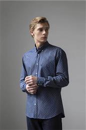 ΑΝΔΡΙΚΟ ΠΟΥΚΑΜΙΣΟ BUTTON DOWN ΜΕ ALL-OVER PRINT SLIM FIT ''SPORT'' - J140-BY11.01 ΜΠΛΕ ΣΚΟΥΡΟ OXFORD COMPANY