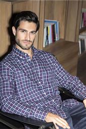 ΑΝΔΡΙΚΟ ΠΟΥΚΑΜΙΣΟ BUTTON DOWN ΜΕ ΚΑΡΟ ΣΧΕΔΙΟ REGULAR FIT ''SPORT'' - F133-BY10.02 ΜΠΛΕ ΣΚΟΥΡΟ OXFORD COMPANY