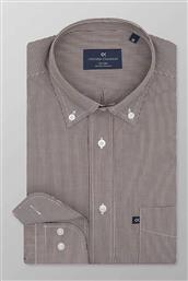 ΑΝΔΡΙΚΟ ΠΟΥΚΑΜΙΣΟ BUTTON DOWN ΜΕ ΨΙΛΟ ΚΑΡΟ ΣΧΕΔΙΟ REGULAR FIT ''SPORT'' - M137-BY10.03 ΚΑΦΕ OXFORD COMPANY