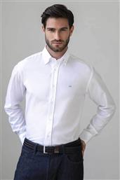 ΑΝΔΡΙΚΟ ΠΟΥΚΑΜΙΣΟ BUTTON DOWN ΜΟΝΟΧΡΩΜΟ ΜΕ ΚΕΝΤΗΜΕΝΟ ΛΟΓΟΤΥΠΟ REGULAR FIT ''SPORT'' - Z210-BU11.03 ΛΕΥΚΟ OXFORD COMPANY