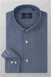 ΑΝΔΡΙΚΟ ΠΟΥΚΑΜΙΣΟ ΜΕ ΕΜΠΡΙΜΕ ΣΧΕΔΙΟ SLIM FIT ''ROMEO'' - J141-RY21.01 ΜΠΛΕ ΣΚΟΥΡΟ OXFORD COMPANY