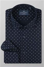 ΑΝΔΡΙΚΟ ΠΟΥΚΑΜΙΣΟ ΜΕ ΕΜΠΡΙΜΕ ΣΧΕΔΙΟ SLIM FIT ''ROMEO'' - M141-RY21.01 ΜΠΛΕ ΣΚΟΥΡΟ OXFORD COMPANY