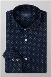 ΑΝΔΡΙΚΟ ΠΟΥΚΑΜΙΣΟ ΜΕ ΕΜΠΡΙΜΕ ΣΧΕΔΙΟ SLIM FIT ''ROMEO'' - M143-RY21.01 ΜΠΛΕ ΣΚΟΥΡΟ OXFORD COMPANY