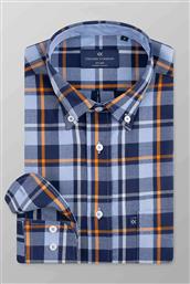 ΑΝΔΡΙΚΟ ΠΟΥΚΑΜΙΣΟ ΜΕ ΚΑΡΟ ΣΧΕΔΙΟ BUTTON DOWN REGULAR FIT - F136-BU11.01 ΜΠΛΕ ΣΚΟΥΡΟ OXFORD COMPANY