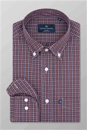 ΑΝΔΡΙΚΟ ΠΟΥΚΑΜΙΣΟ ΜΕ ΚΑΡΟ ΣΧΕΔΙΟ ΚΑΙ BUTTON DOWN REGULAR FIT - F336-BW11.01 ΜΠΟΡΝΤΟ OXFORD COMPANY