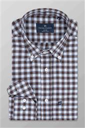 ΑΝΔΡΙΚΟ ΠΟΥΚΑΜΙΣΟ ΜΕ ΚΑΡΟ ΣΧΕΔΙΟ ΚΑΙ BUTTON DOWN REGULAR FIT - F337-BW11.01 ΚΑΦΕ OXFORD COMPANY